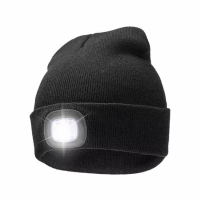 Caciula unisex cu LED reancarcabila, negru, marime universala, Vivo BB-HL166